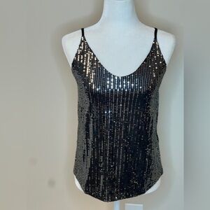 Sequin Black and Silver Women's Top